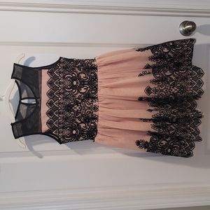 Girls pink tulle and black velvet dress size 12